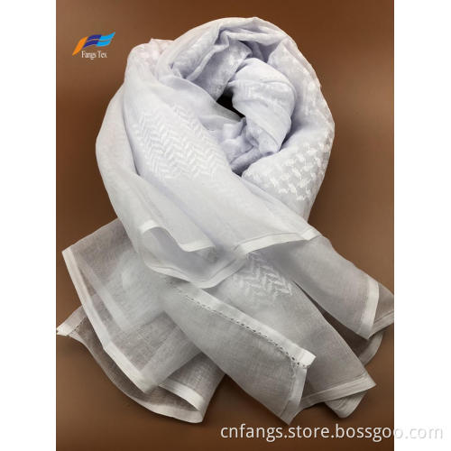 Crinkle Cotton Muslim bestickte Netzschals Hijab Schal